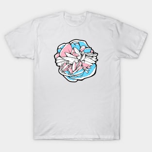 Transgender Pride Flag Desert Rose Mineral Mineralogy Geology T-Shirt